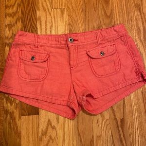 Aerie Red Chambray Shorts